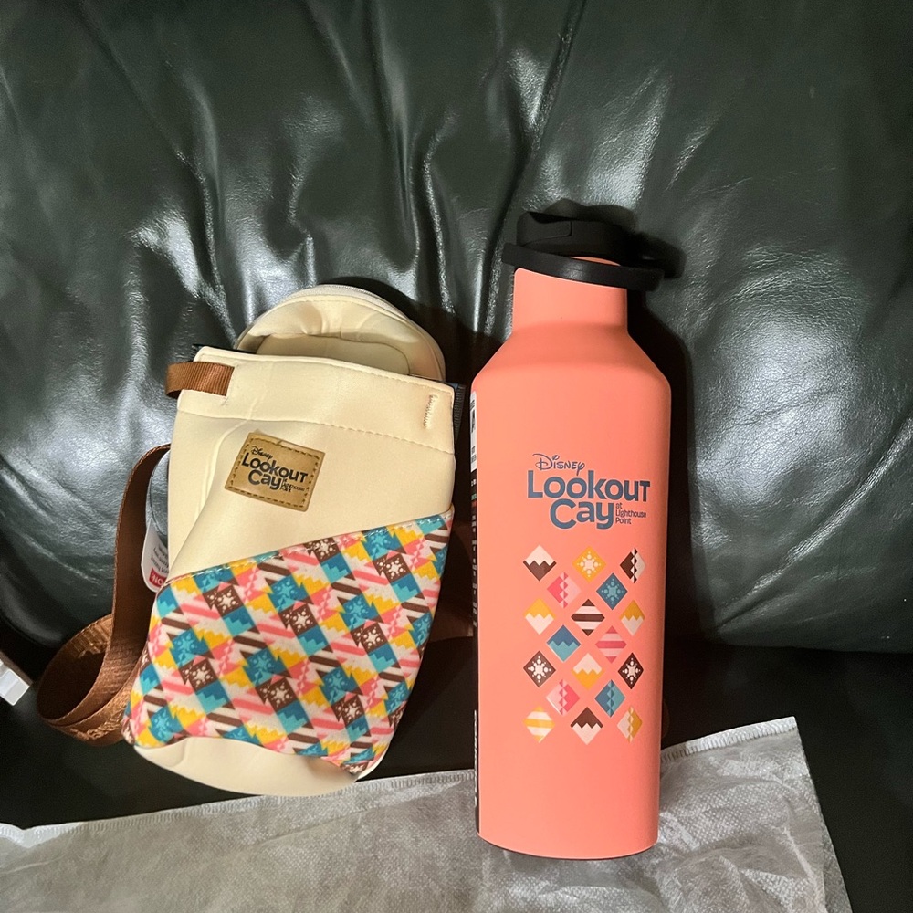 Corkcicle canteen and Satchel From Disney’s Lookout Cay first wave memberCruise